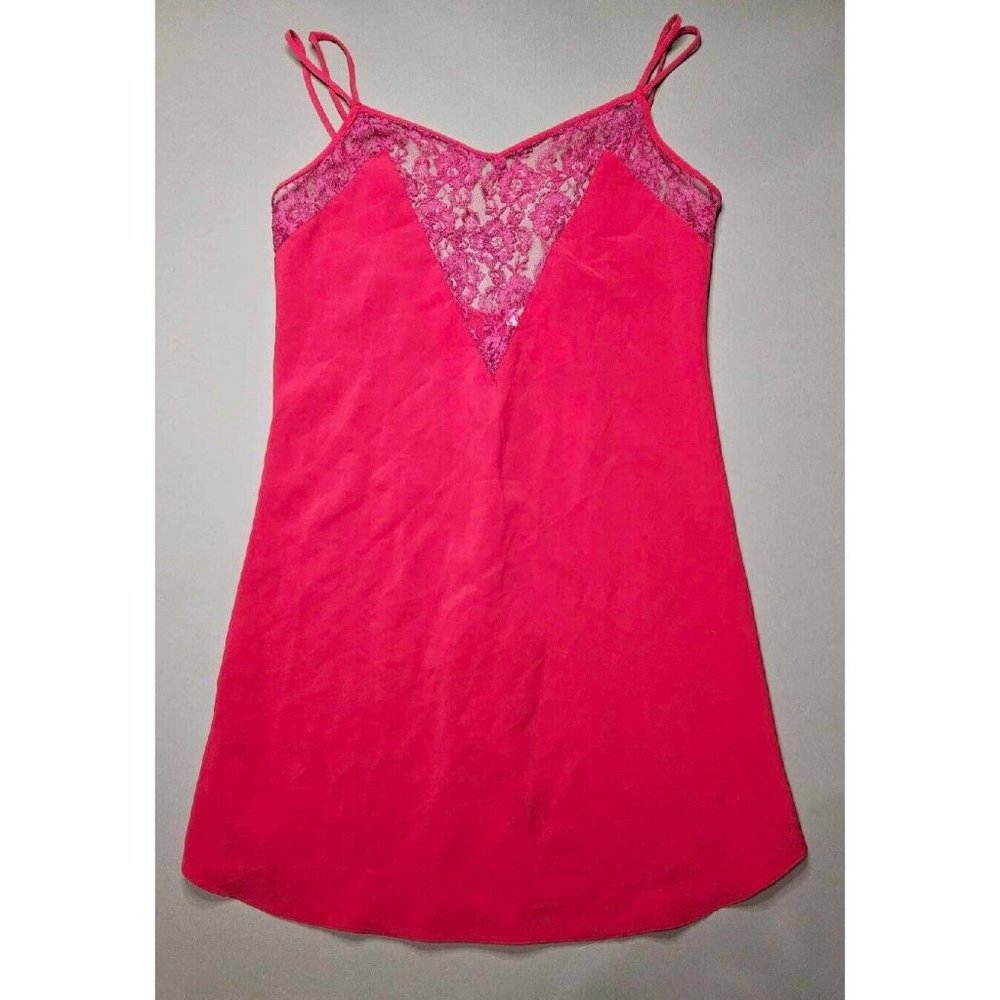 Vintage Victoria's Secret Gold Lable Slip Gown Chemise Nightie Floral Lace...